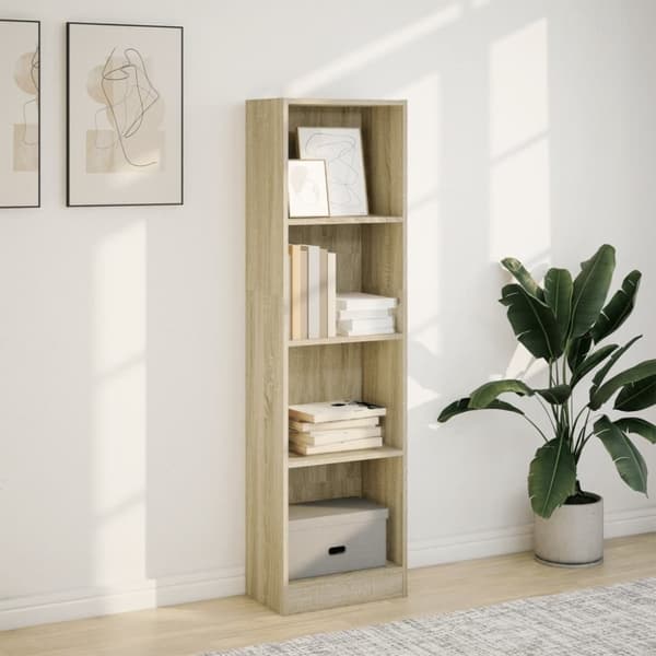 vidaXL bogreol 40x24x143 cm konstrueret træ sonoma-eg