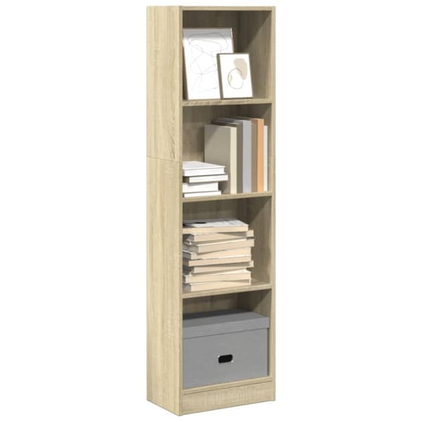 vidaXL bogreol 40x24x143 cm konstrueret træ sonoma-eg