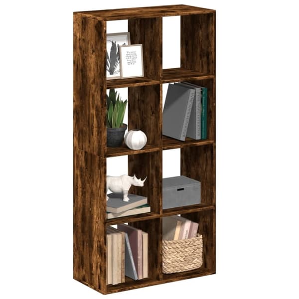 vidaXL Huoneenjakaja/kirjahylly savutammi 69,5x29x137,5cm tekninen puu