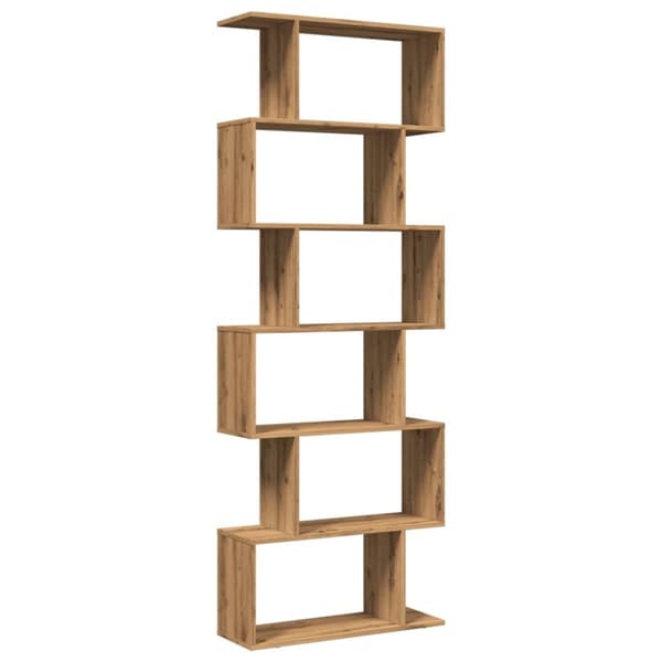 vidaXL bogreol/rumdeler 70x24x193cm 6 niveauer konstrueret træ kunsteg
