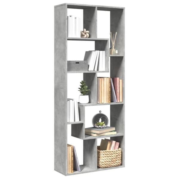 vidaXL bogreol/rumdeler 67x25x161,5 cm konstrueret træ betongrå