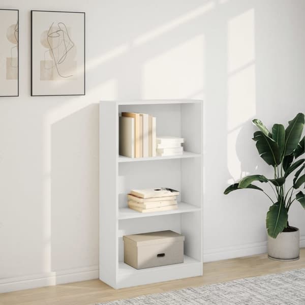 vidaXL bogreol 60x24x109 cm konstrueret træ hvid