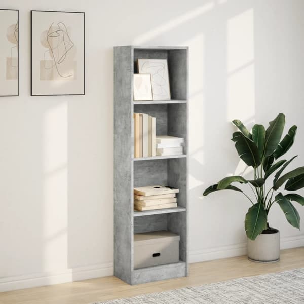 vidaXL Kirjahylly betoninharmaa 40x24x143 cm tekninen puu