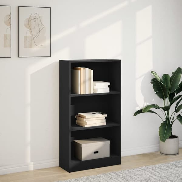 vidaXL Bokhylla svart 60x24x109 cm konstruerat trä