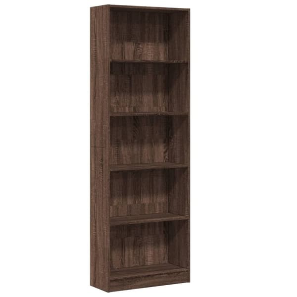 vidaXL bogreol 60x24x176 cm konstrueret træ brun egetræsfarve