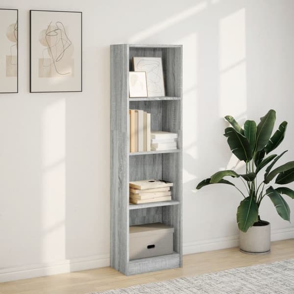 vidaXL Kirjahylly harmaa Sonoma 40x24x143 cm tekninen puu
