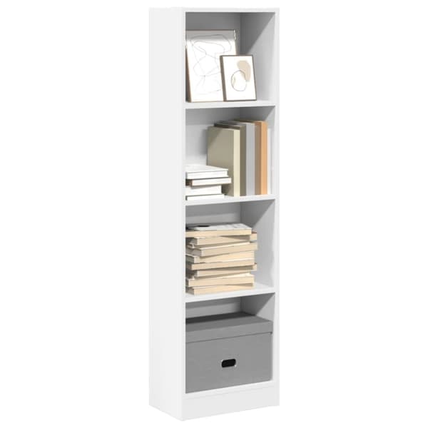 vidaXL bogreol 40x24x143 cm konstrueret træ hvid