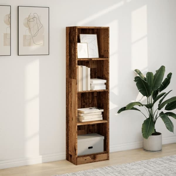 vidaXL Kirjahylly vanha puu 40x24x143 cm tekninen puu