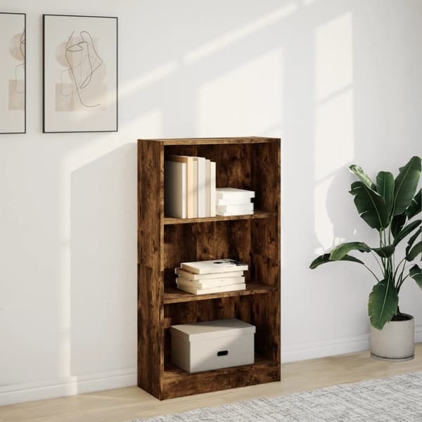 vidaXL bogreol 60x24x109 cm konstrueret træ røget egetræsfarve