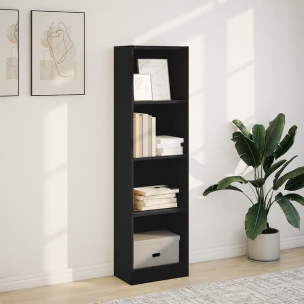 vidaXL Bokhylle svart 40x24x143 cm konstruert tre