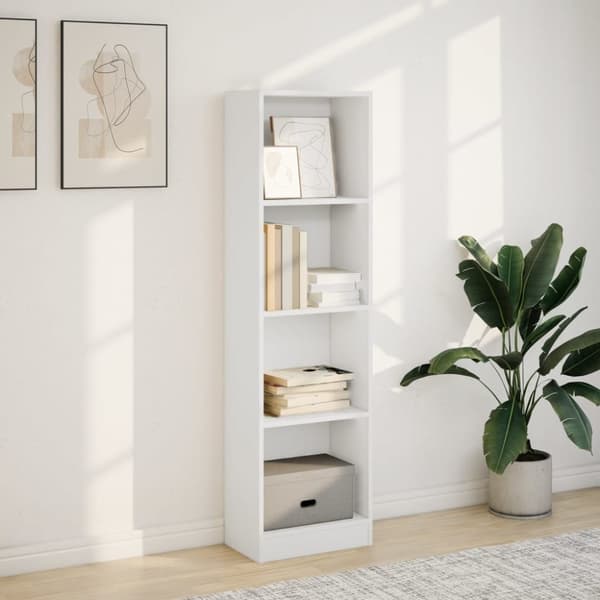 vidaXL Bokhylla vit 40x24x143 cm konstruerat trä