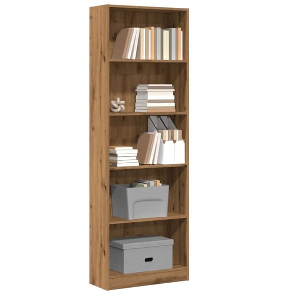 vidaXL Bokhylle artisan eik 60x24x176 cm konstruert tre