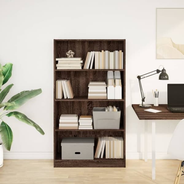 vidaXL Bokhylle brun eik 80x24x143 cm konstruert tre