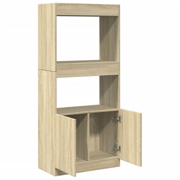 vidaXL Highboard sonoma eik 63x33x140 cm konstruert tre