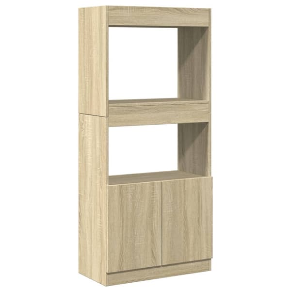 vidaXL Highboard sonoma eik 63x33x140 cm konstruert tre