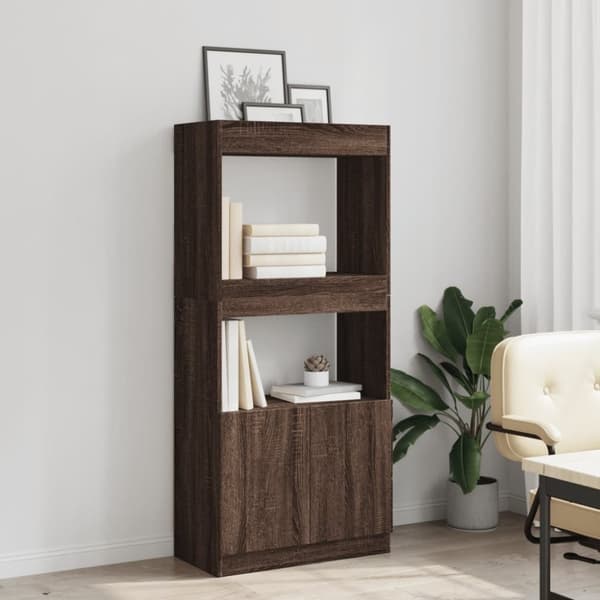 vidaXL Highboard brun eik 63x33x140 cm konstruert tre
