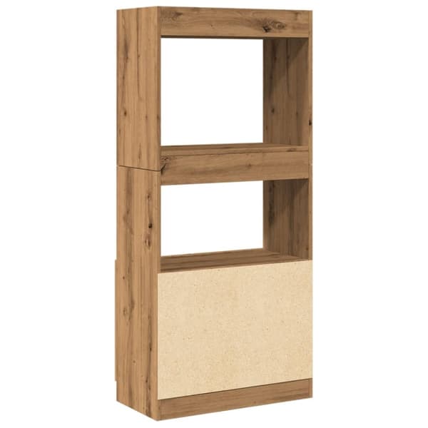 vidaXL Highboard artisan eik 63x33x140 cm konstruert tre
