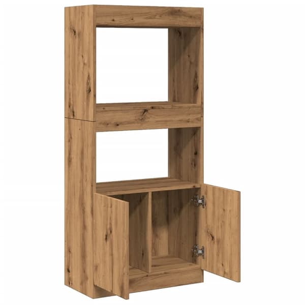 vidaXL Highboard artisan eik 63x33x140 cm konstruert tre