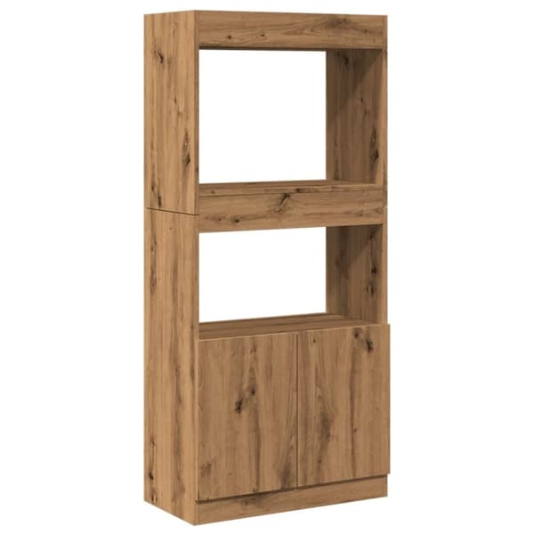 vidaXL Highboard artisan eik 63x33x140 cm konstruert tre