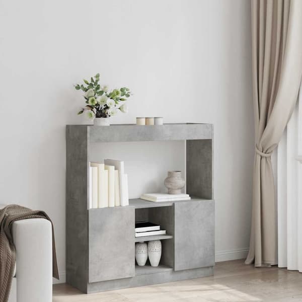 vidaXL Highboard betonggrå 92x33x100 cm konstruert tre