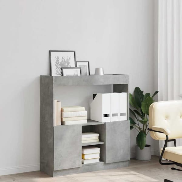 vidaXL Highboard betonggrå 92x33x100 cm konstruert tre