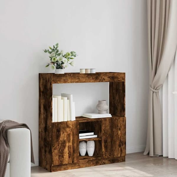 vidaXL Highboard røkt eik 92x33x100 cm konstruert tre