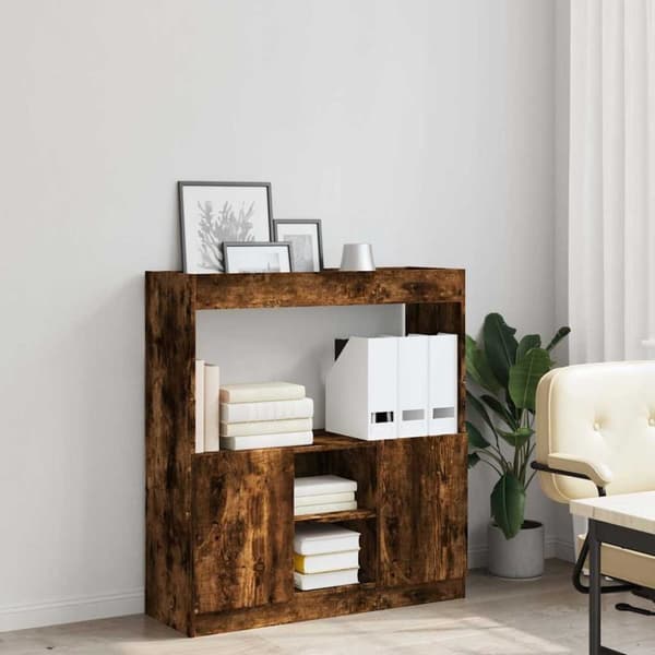 vidaXL Highboard røkt eik 92x33x100 cm konstruert tre