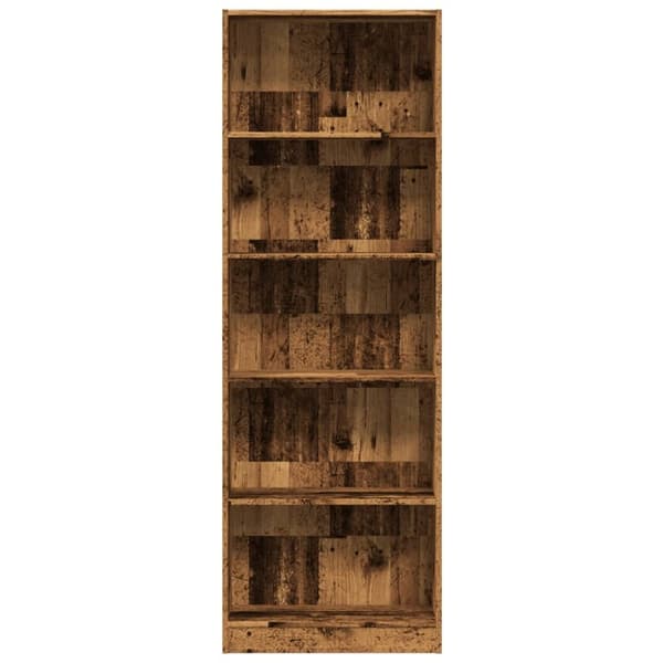 vidaXL Kirjahylly vanha puu 60x24x176 cm tekninen puu