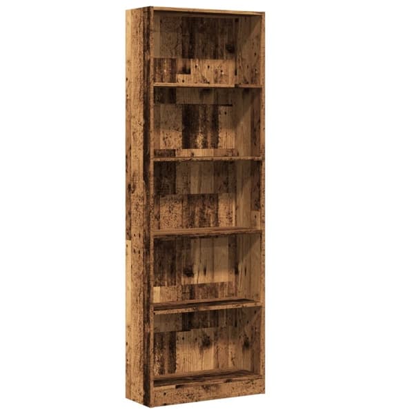vidaXL Kirjahylly vanha puu 60x24x176 cm tekninen puu