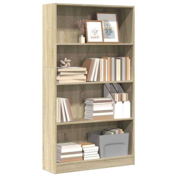 vidaXL bogreol 80x24x143 cm konstrueret træ sonoma-eg