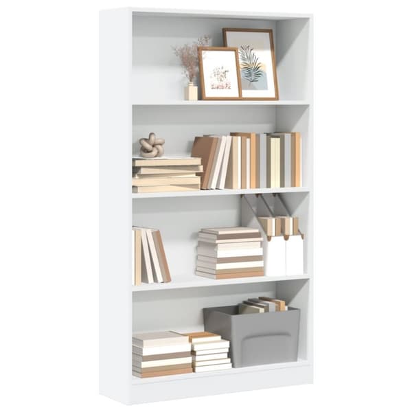 vidaXL bogreol 80x24x143 cm konstrueret træ hvid