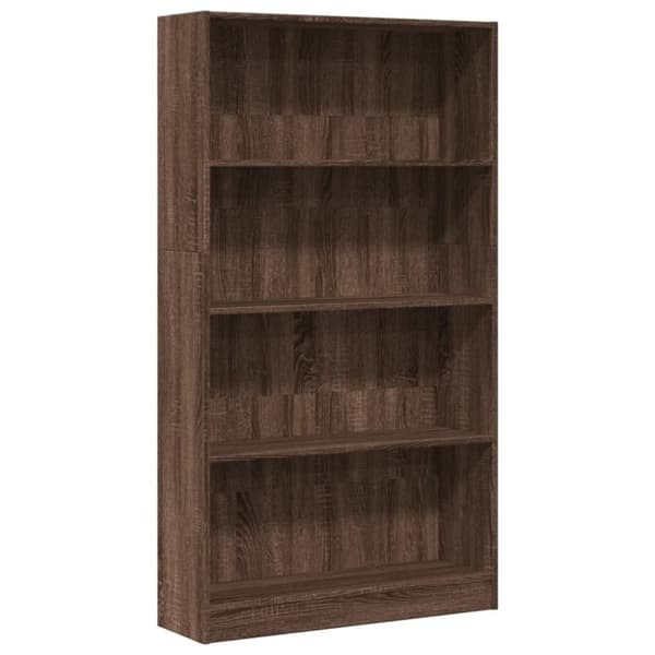 vidaXL Kirjahylly ruskea tammi 80x24x143 cm tekninen puu