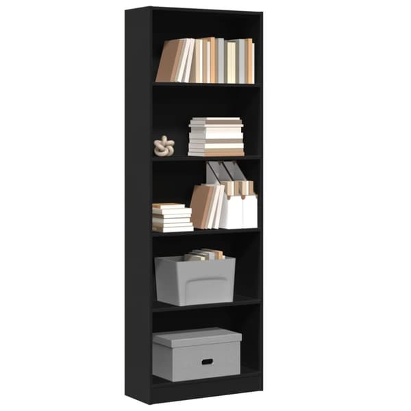 vidaXL bogreol 60x24x176 cm konstrueret træ sort
