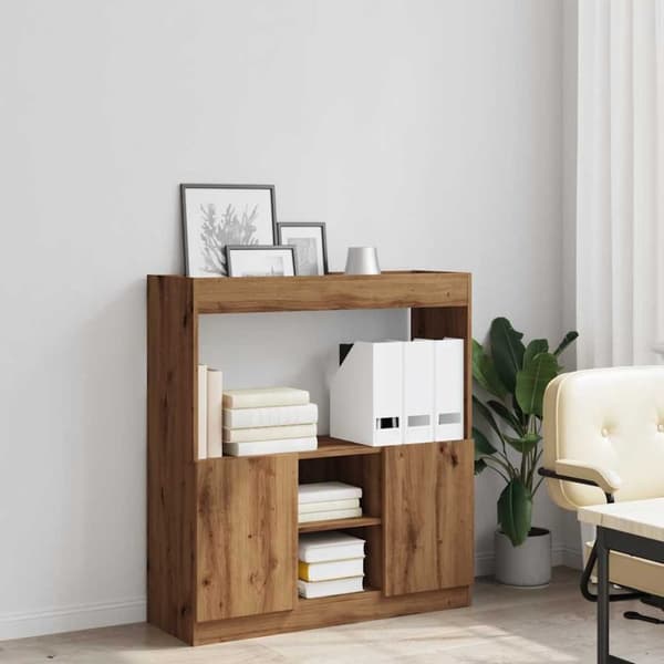 vidaXL reol 92x33x100 cm konstrueret træ egetræsfarve