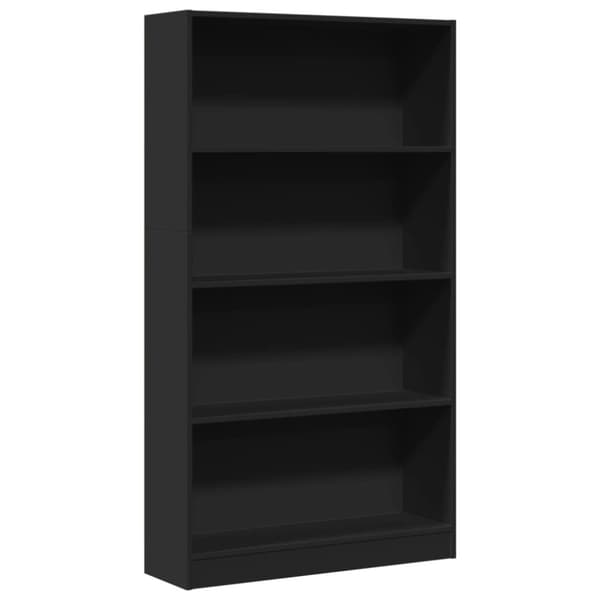 vidaXL bogreol 80x24x143 cm konstrueret træ sort