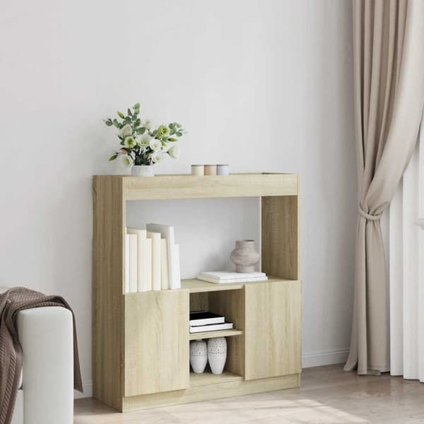 vidaXL højskab 92x33x100 cm konstrueret træ sonoma-eg