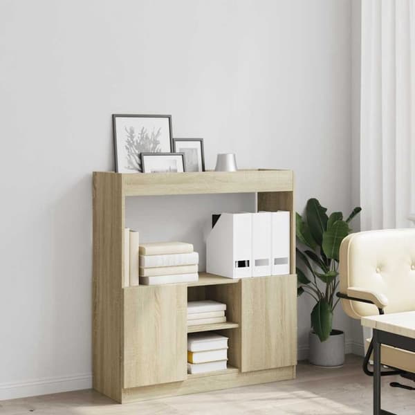 vidaXL højskab 92x33x100 cm konstrueret træ sonoma-eg