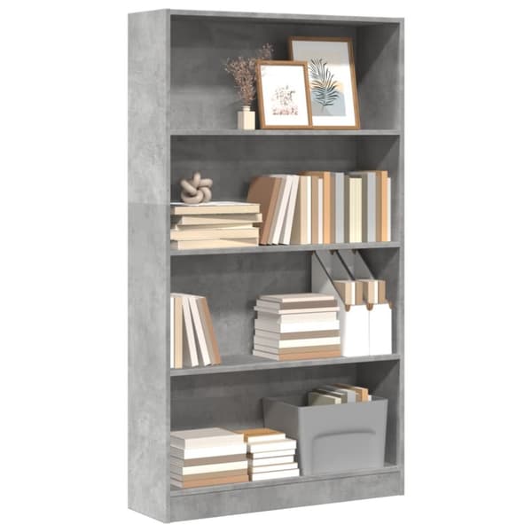 vidaXL bogreol 80x24x143 cm konstrueret træ betongrå