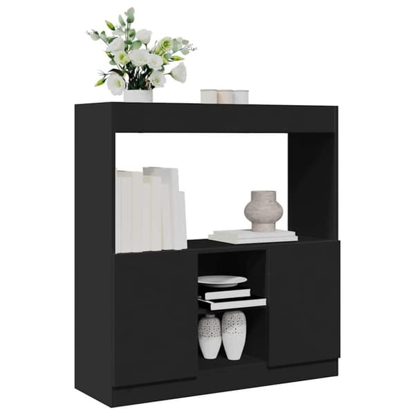 vidaXL højskab 92x33x100 cm konstrueret træ sort