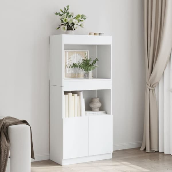 vidaXL skab 63x33x140 cm konstrueret træ hvid