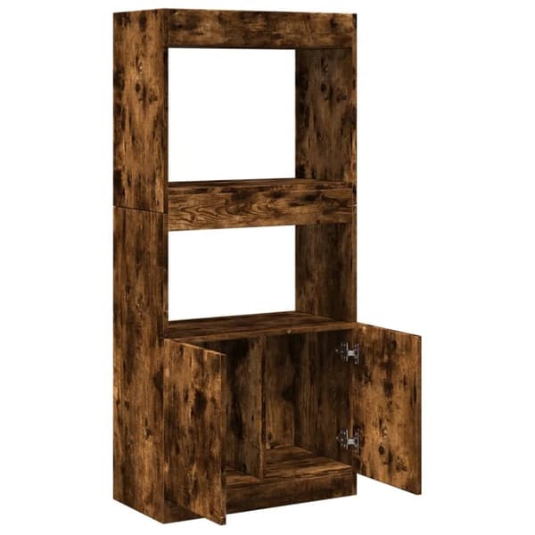 vidaXL Highboard røkt eik 63x33x140 cm konstruert tre