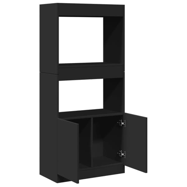 vidaXL Highboard svart 63x33x140 cm konstruert tre