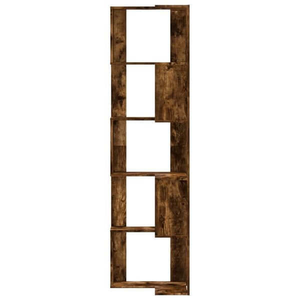 vidaXL Bokhylle hjørne 5 etasjer røkt eik 50x50x179 cm konstruert tre