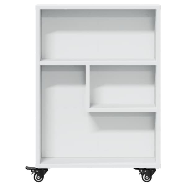 vidaXL Smal oppbevaringsvogn hvit 48x13x68 cm konstruert tre