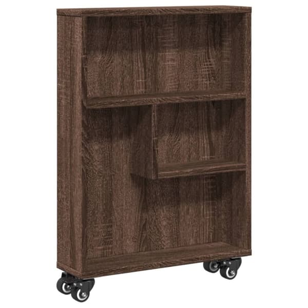 vidaXL Smal oppbevaringsvogn brun eik 48x13x68 cm konstruert tre