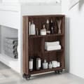 Miniatyrbilde 4 av 11: vidaXL Smal oppbevaringsvogn brun eik 48x13x68 cm konstruert tre