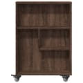 Miniatyrbilde 5 av 11: vidaXL Smal oppbevaringsvogn brun eik 48x13x68 cm konstruert tre