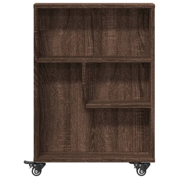 vidaXL Smal oppbevaringsvogn brun eik 48x13x68 cm konstruert tre