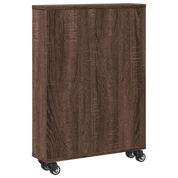 vidaXL Smal oppbevaringsvogn brun eik 48x13x68 cm konstruert tre