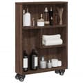 Miniatyrbilde 2 av 11: vidaXL Smal oppbevaringsvogn brun eik 48x13x68 cm konstruert tre